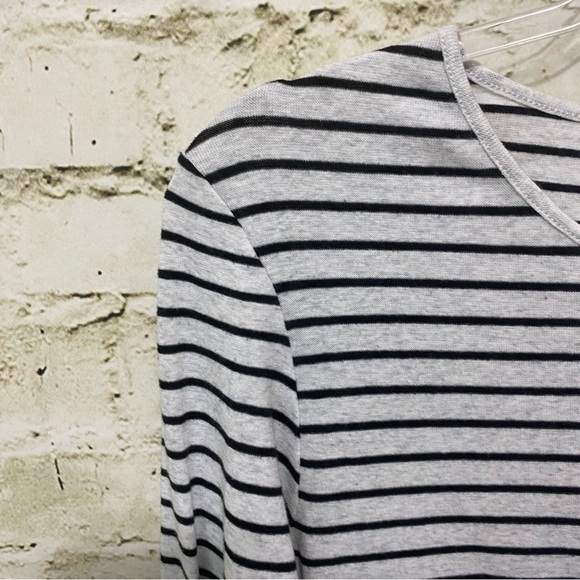 Divided H&M Gray Black Striped Soft Long Sleeve Top - Picture 2 of 4